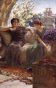 Sir Lawrence Alma-Tadema,OM.RA,RWS Unwelcome Confidence oil on canvas